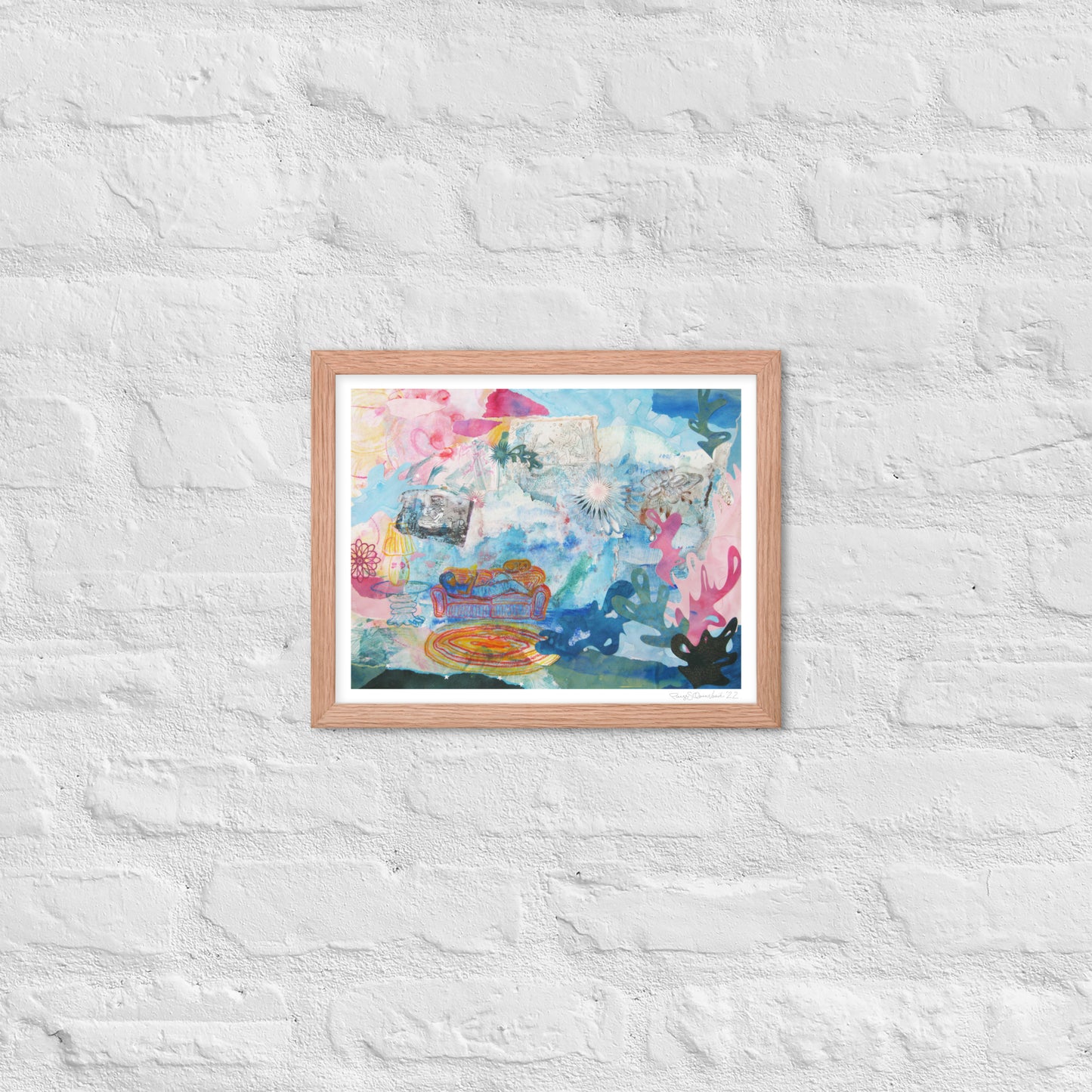 Multi-Media Collage Print - I Think I'll Read More - Framed Print Reproduction