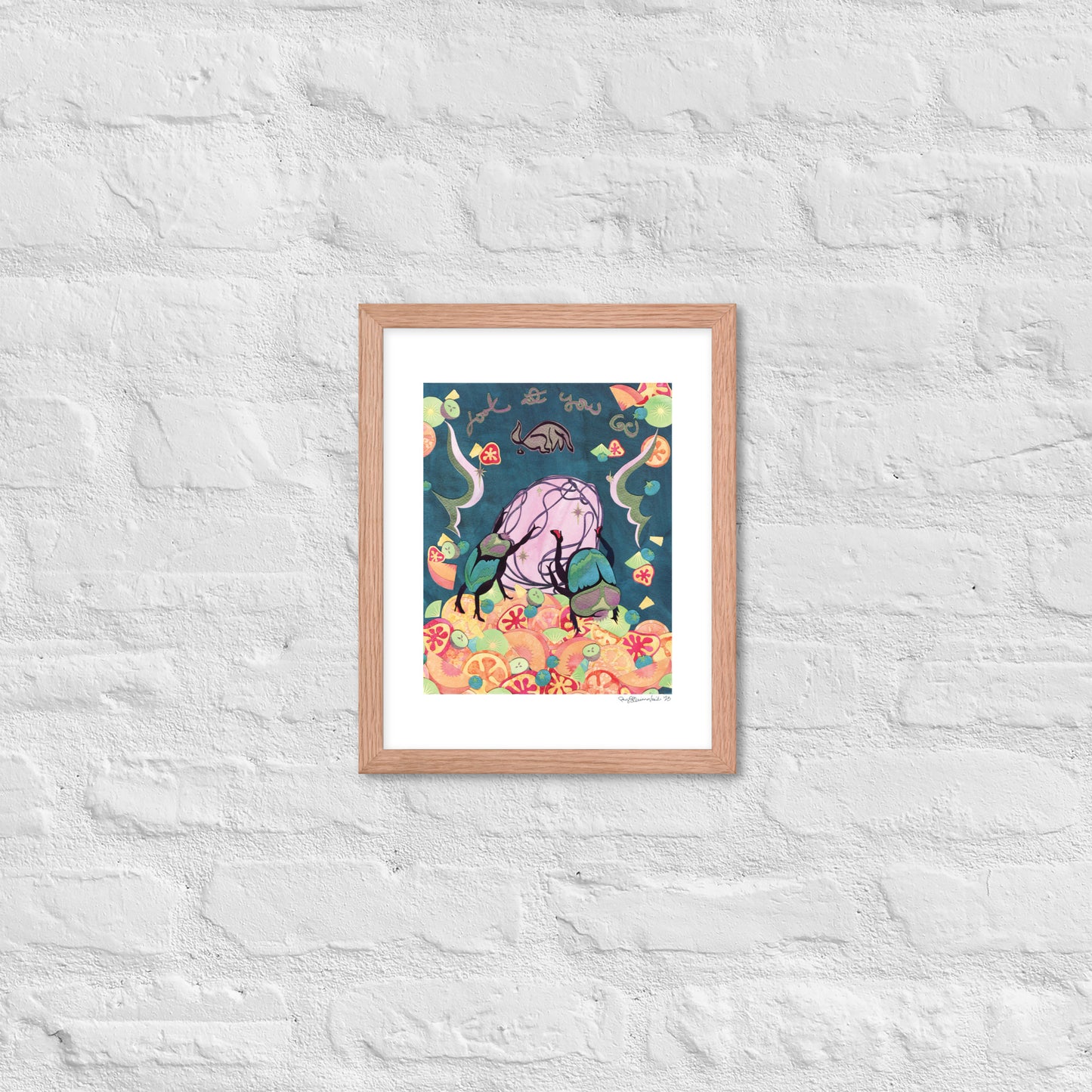 Look at You Go! - Framed Poster Print - Dung Beetle Art - Feminist Art