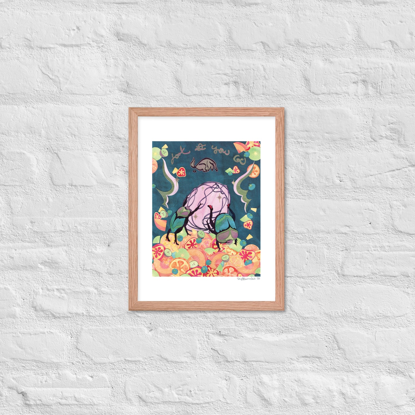 Look at You Go! - Framed Poster Print - Dung Beetle Art - Feminist Art