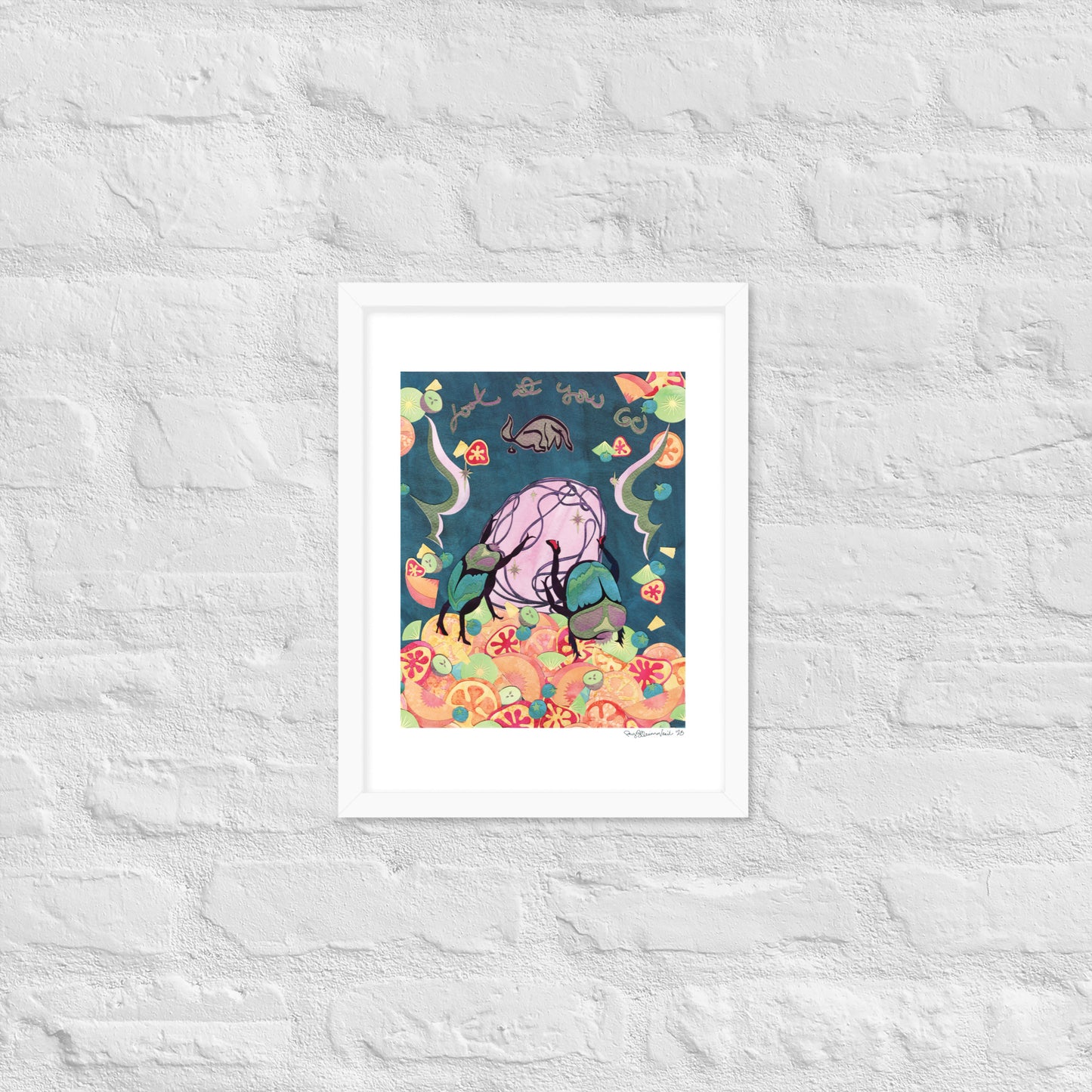 Look at You Go! - Framed Poster Print - Dung Beetle Art - Feminist Art